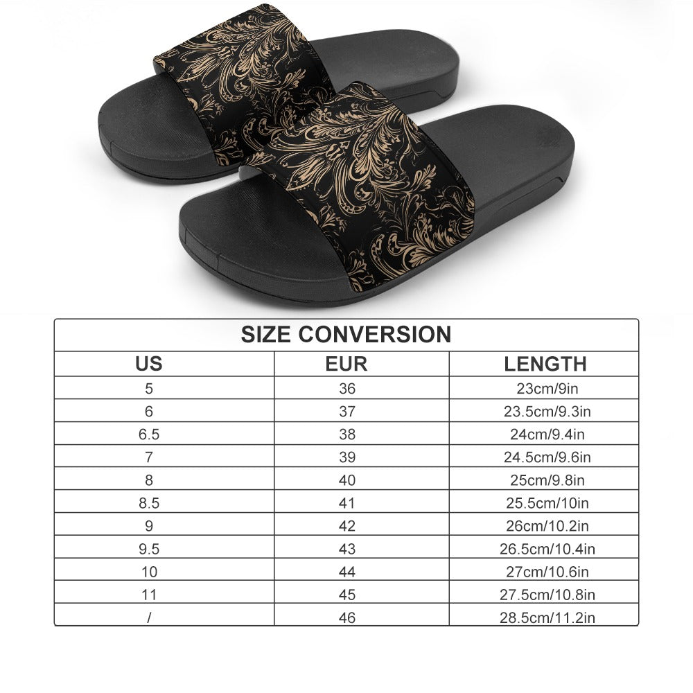 Bronze Gothic Pattern PVC Sandals