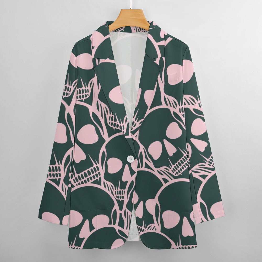 Pink Skulls Casual Suit Jacket