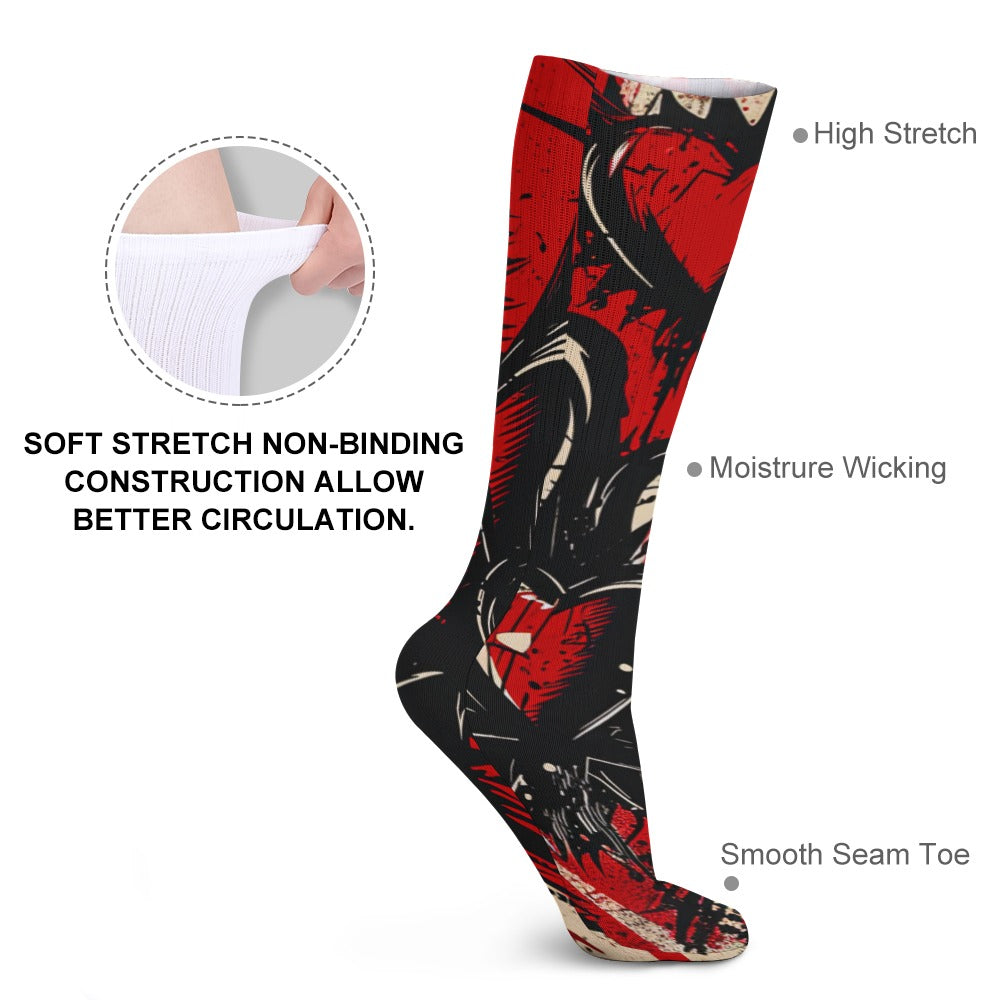 Punk Hearts Breathable Stockings (5 Pack)