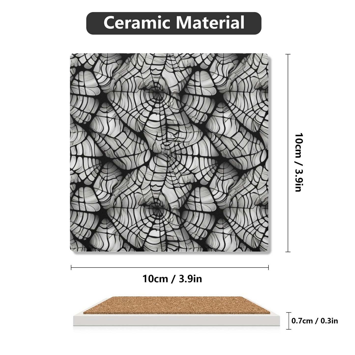 Spider Webs Square Ceramic Coasters (4 Pack)