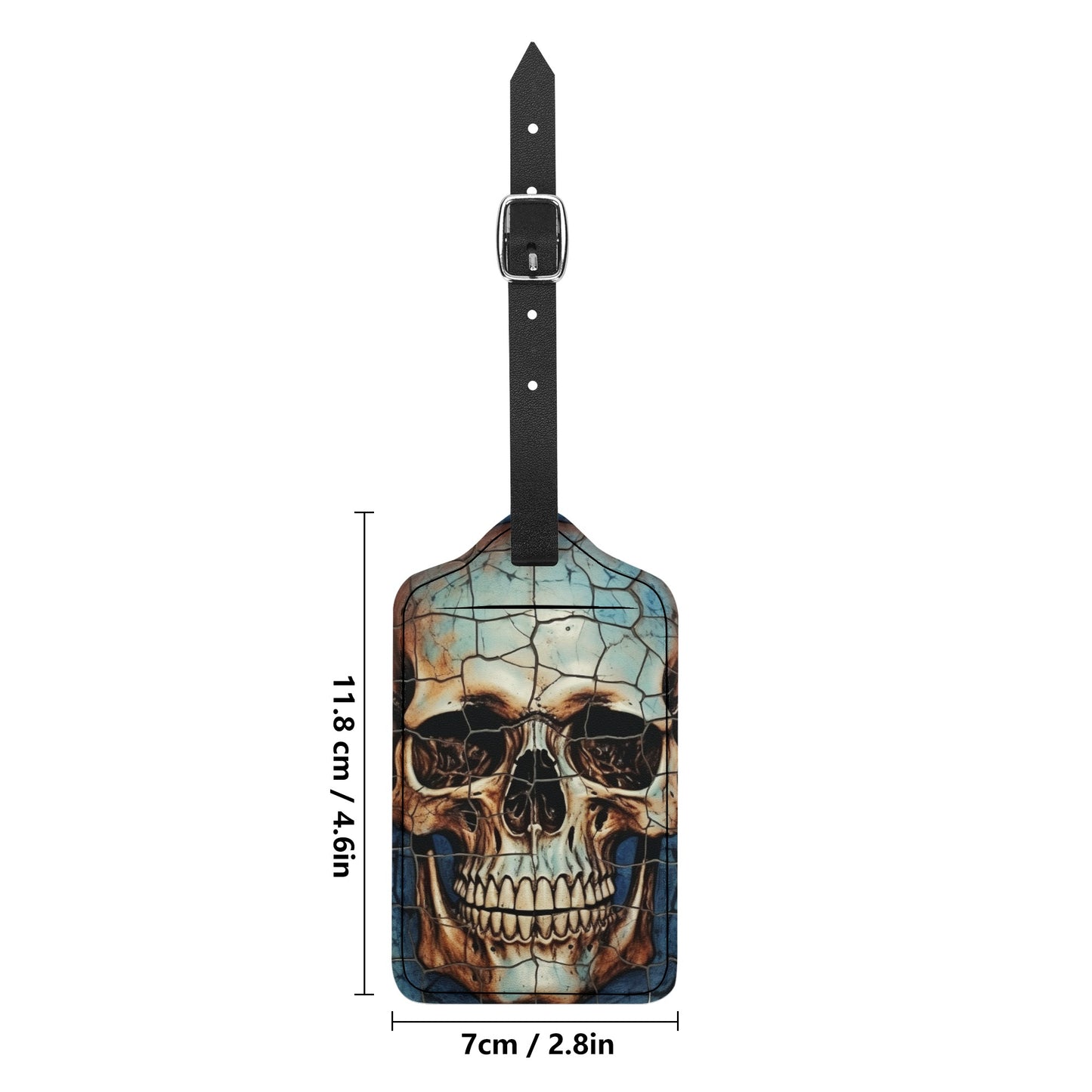 Cracking Skull Luggage Tag