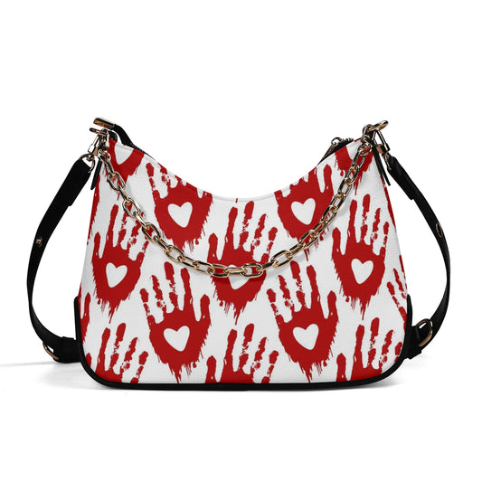 Bloody Love Leather Hand Bag With Chain