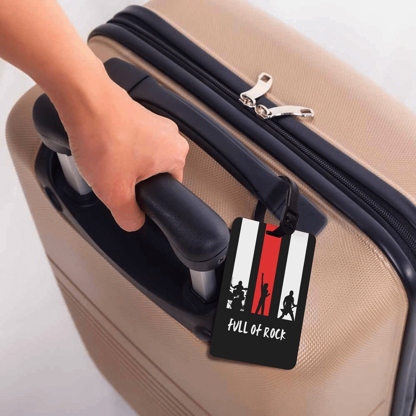 Full Of Rock Wooden Luggage Tag