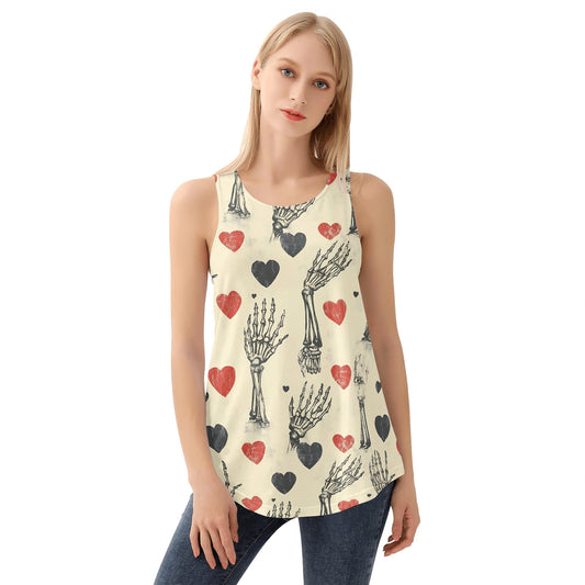 Skeletons And Hearts Womens Loose Tank Tops