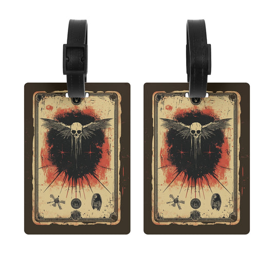 Skull Card Wooden Luggage Tag