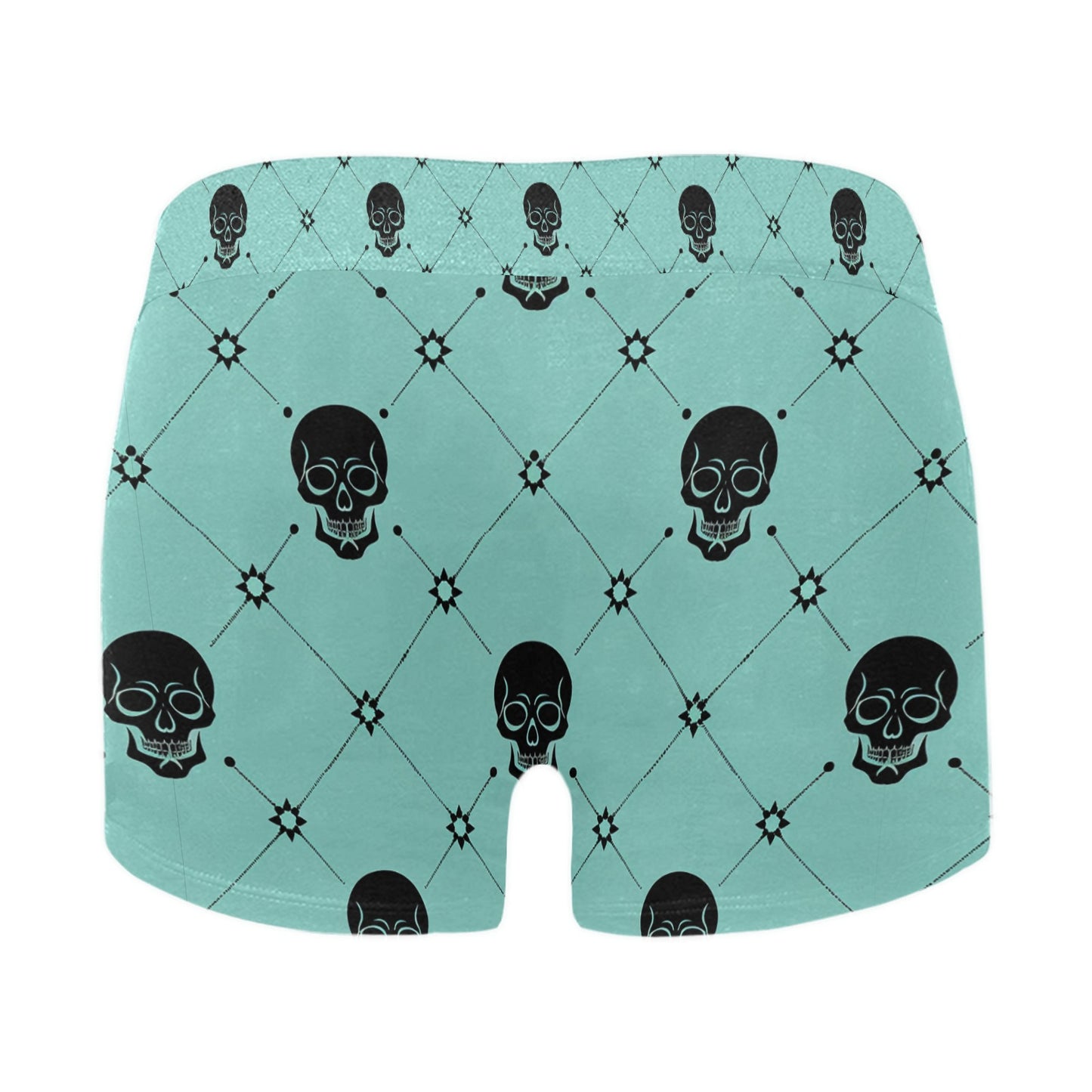 Black Skulls Teal Boxer Briefs