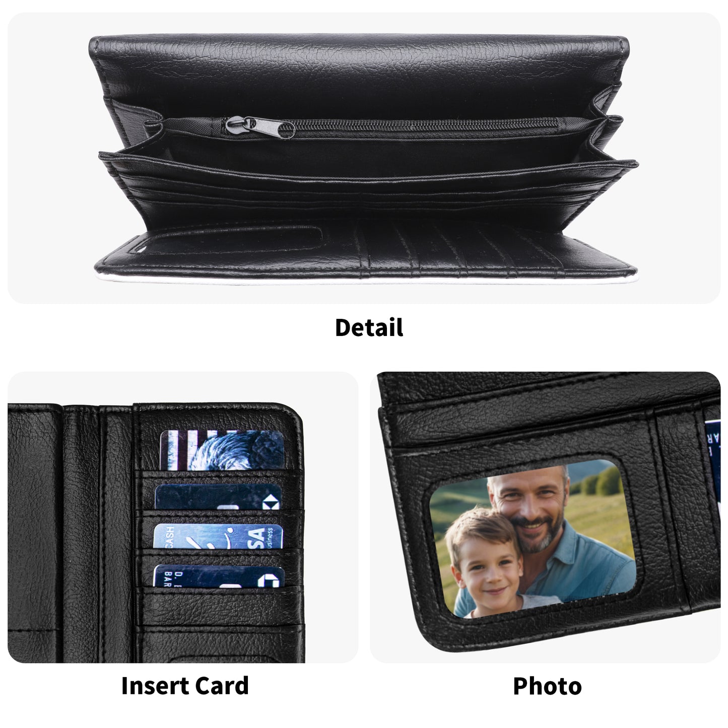 Midnight Nightmare Trifold Leather Clutch Wallet