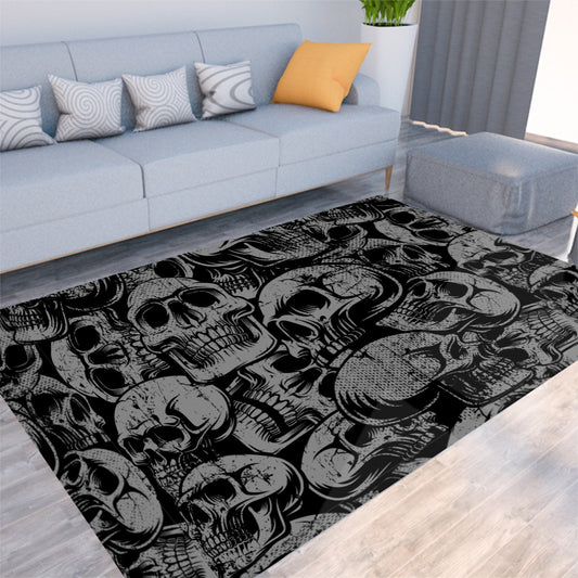Silver Skulls Foldable Rectangular Thickened Floor Mat