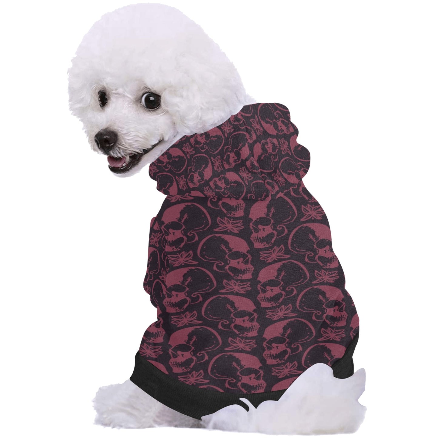 Purple Skulls Dog Hoodie