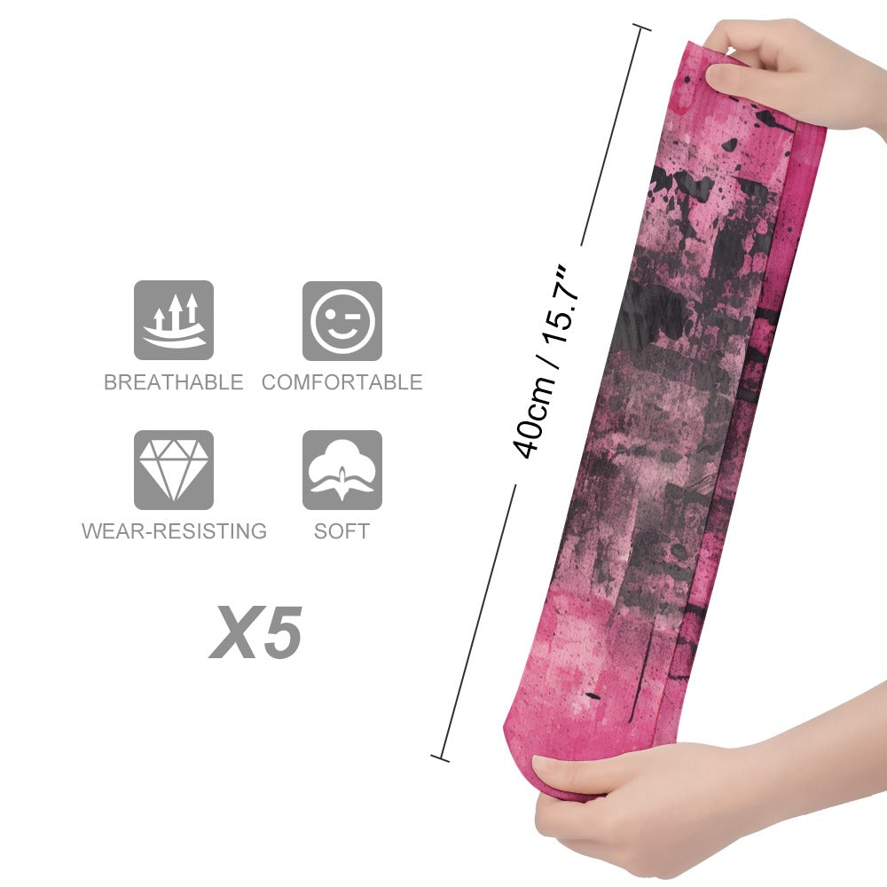 Pink And Black Breathable Stockings (5 Pack)