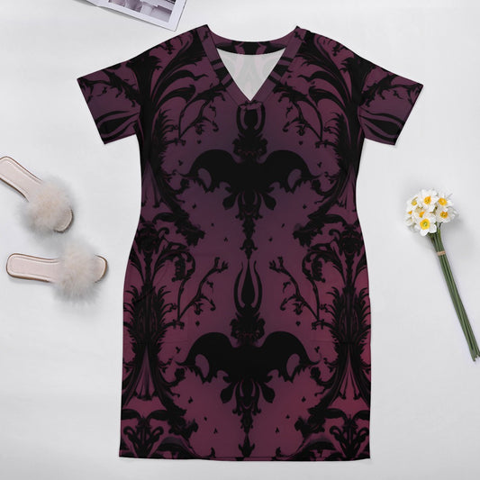 Gothic Purple Loose Dress With Pockets