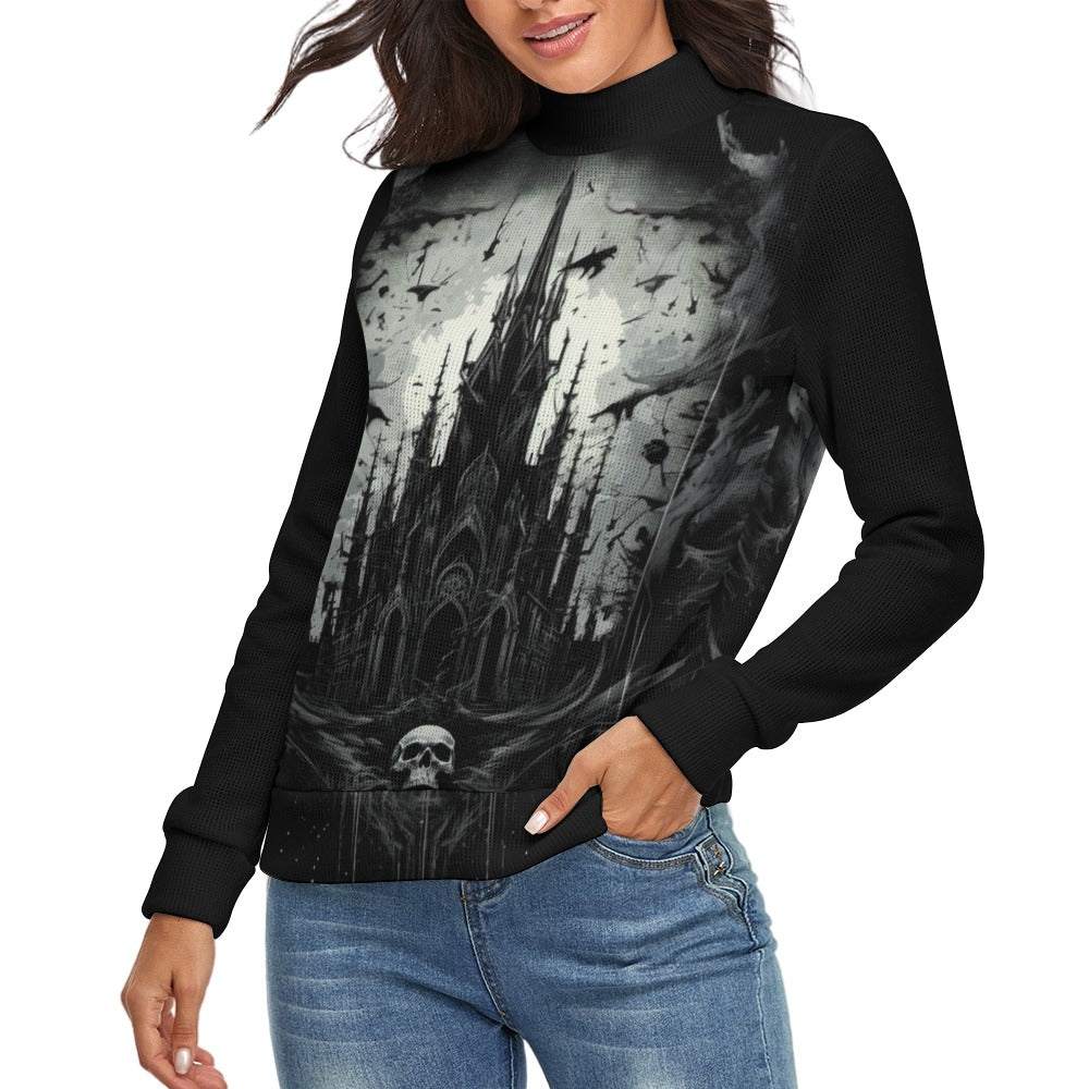 Gothic Castle Long Sleeve Turtleneck Sweater