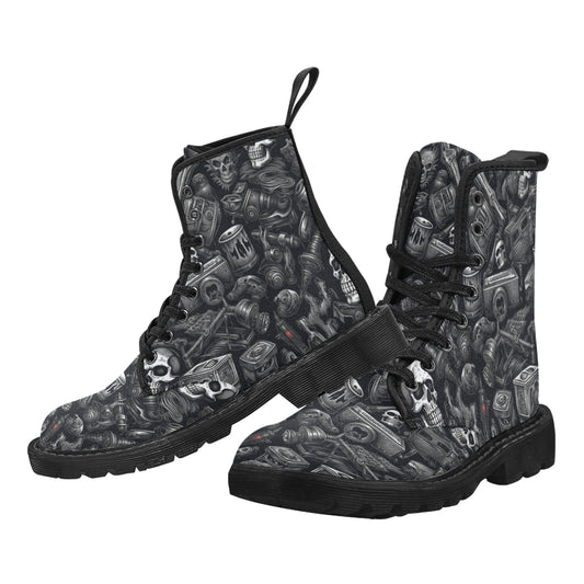Heavy Metal Lace Up Canvas Boots
