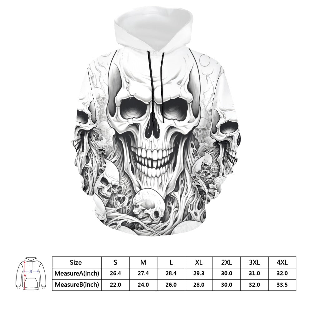 Skull Sketch Design Hoodie