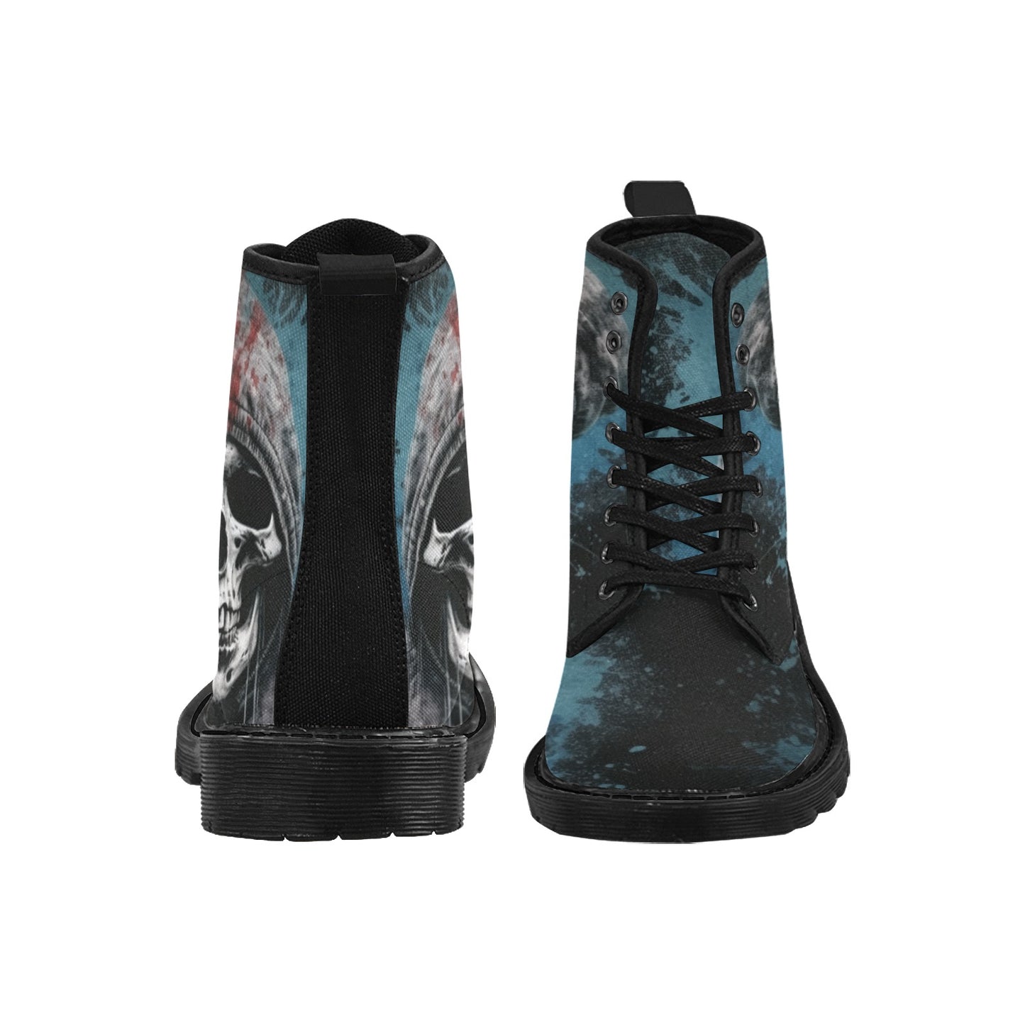Punk Reaper Lace Up Canvas Boots