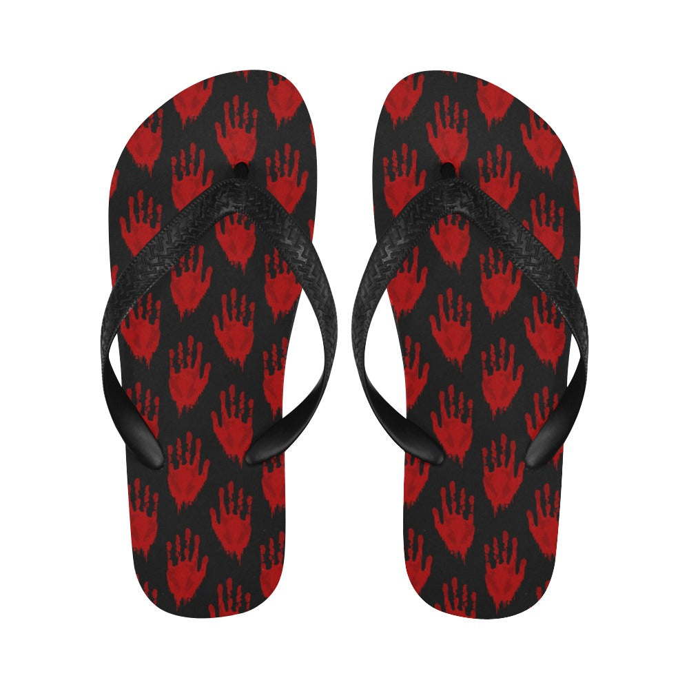 Bloody Hand Prints Flip Flops