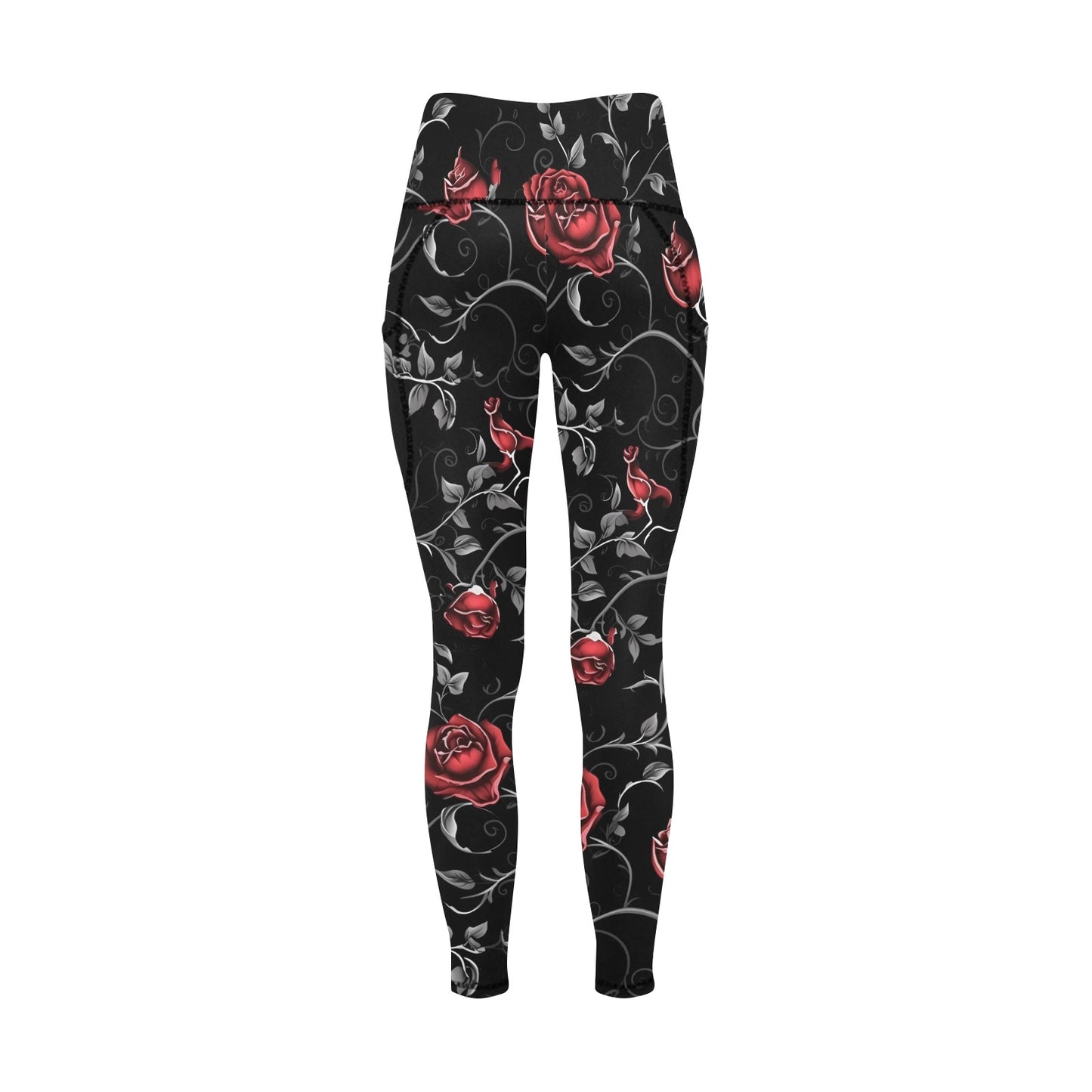 Gothic Roses And Vines Leggings with Pockets