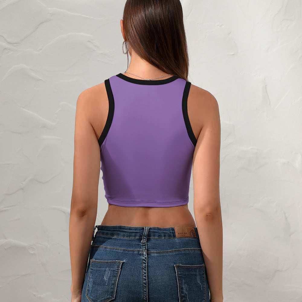 Cute As Hell Cropped Slim Racer Tank Top