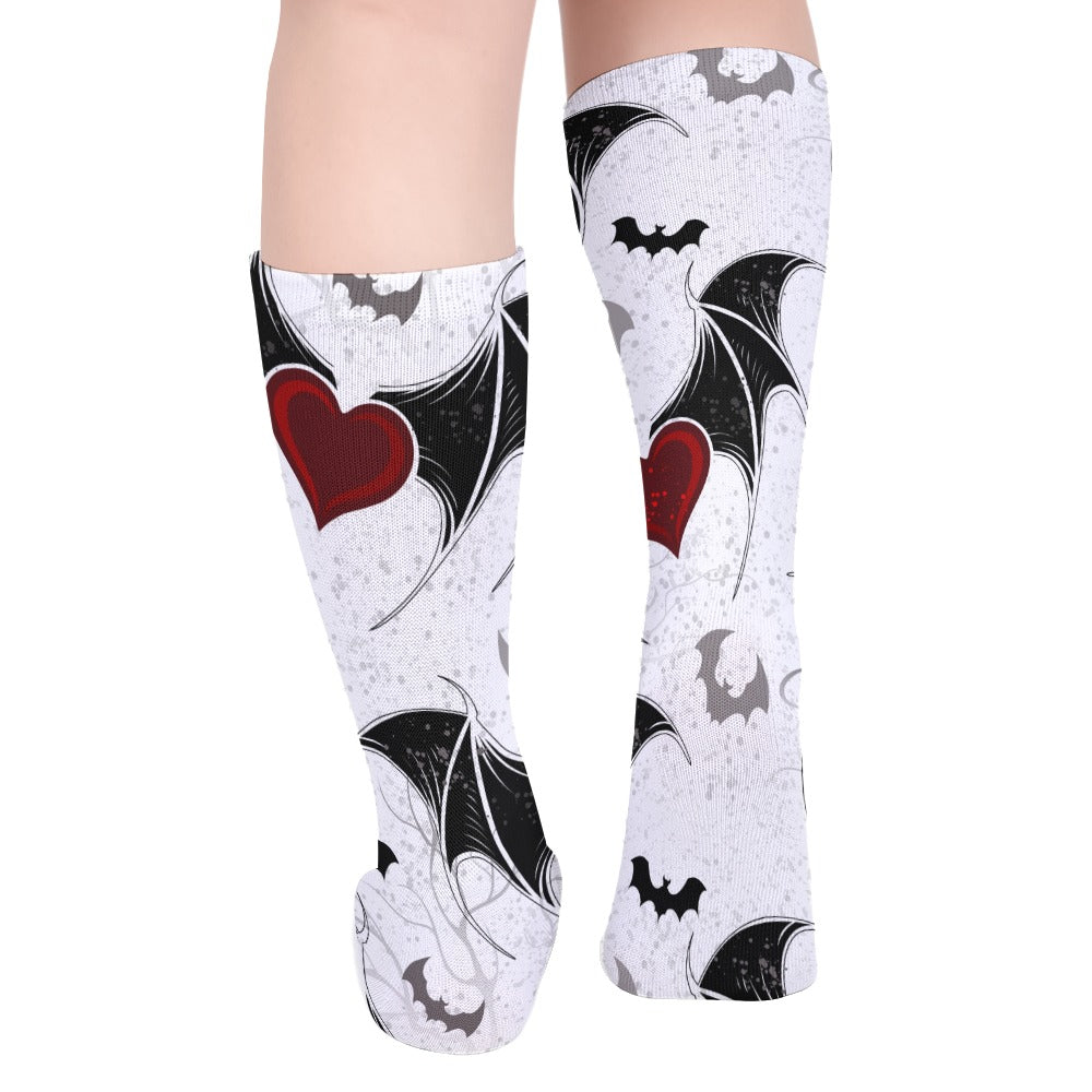 Bats And Hearts Thick Stockings