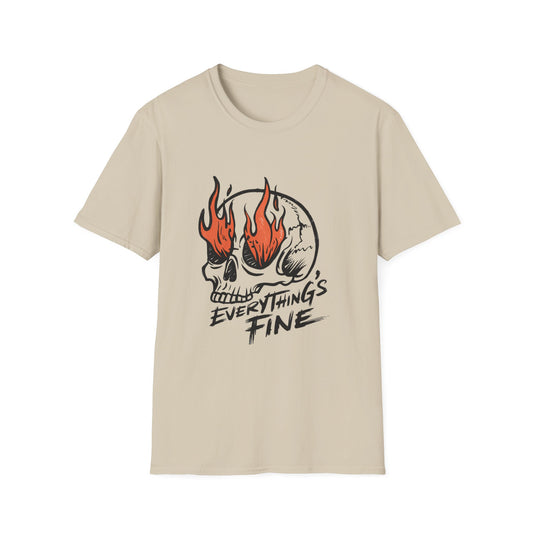 Everything's Fine Burning Skull T-Shirt