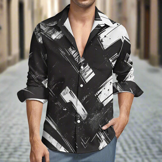 Pure Grunge Casual One Pocket Long Sleeve Shirt