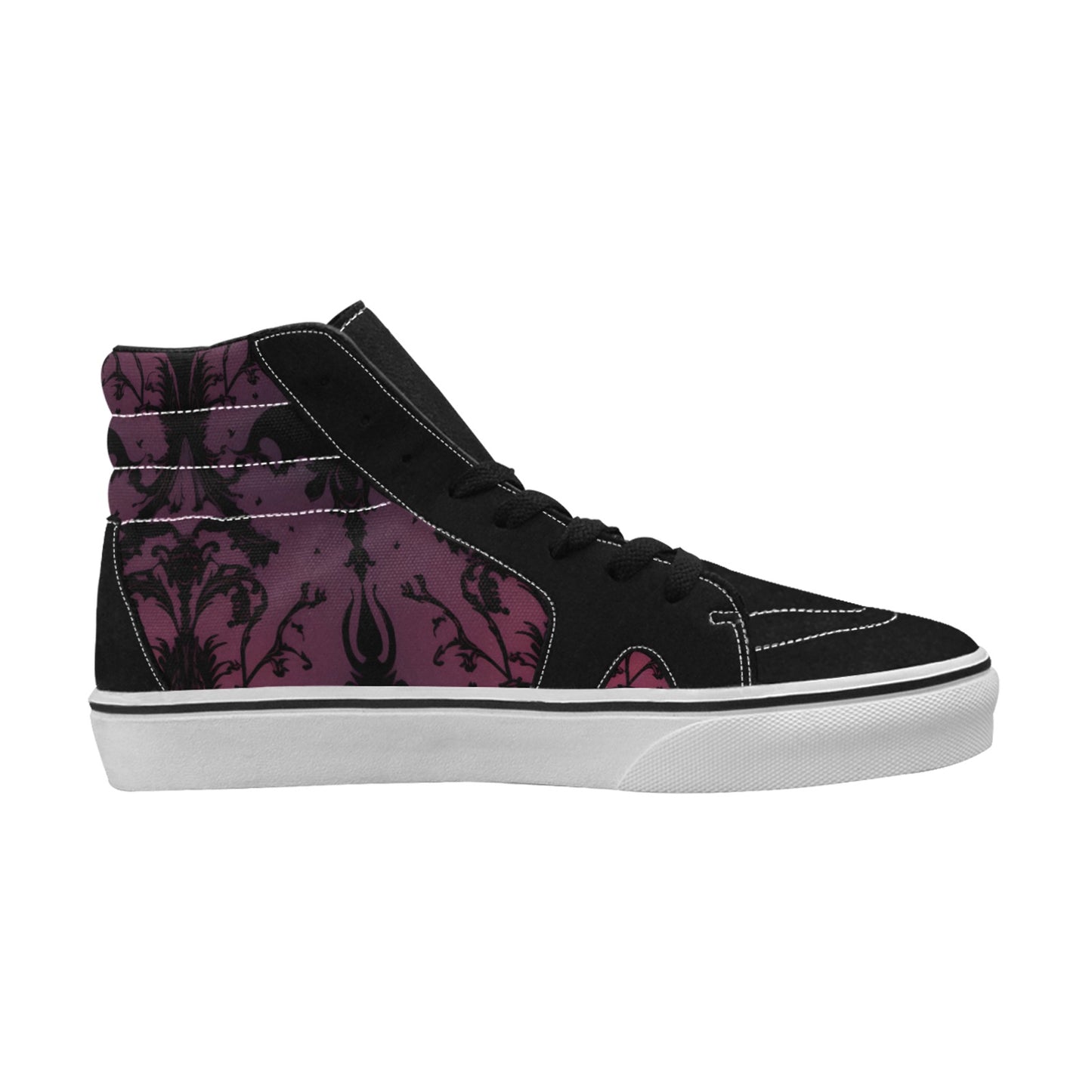 Gothic Purple And Black Pattern High Top Canvas Shoes