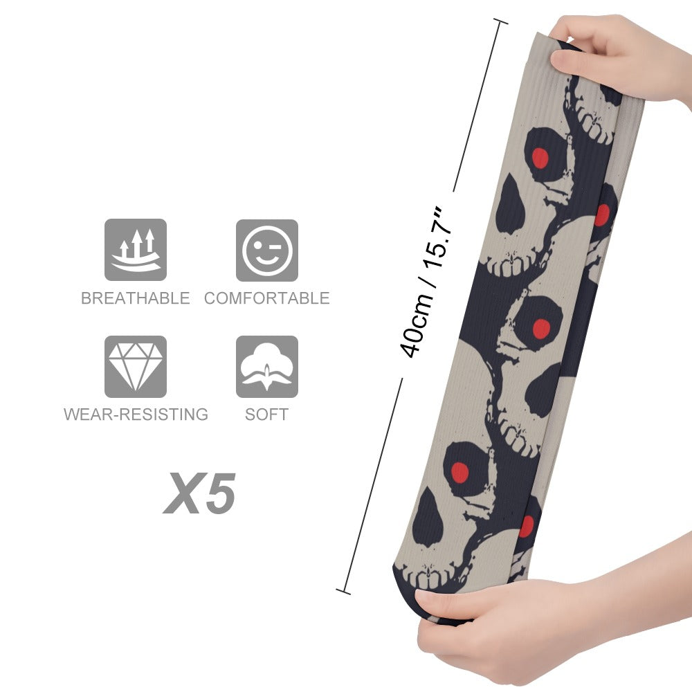 Red Eyed Skulls Breathable Stockings (5 Pack)