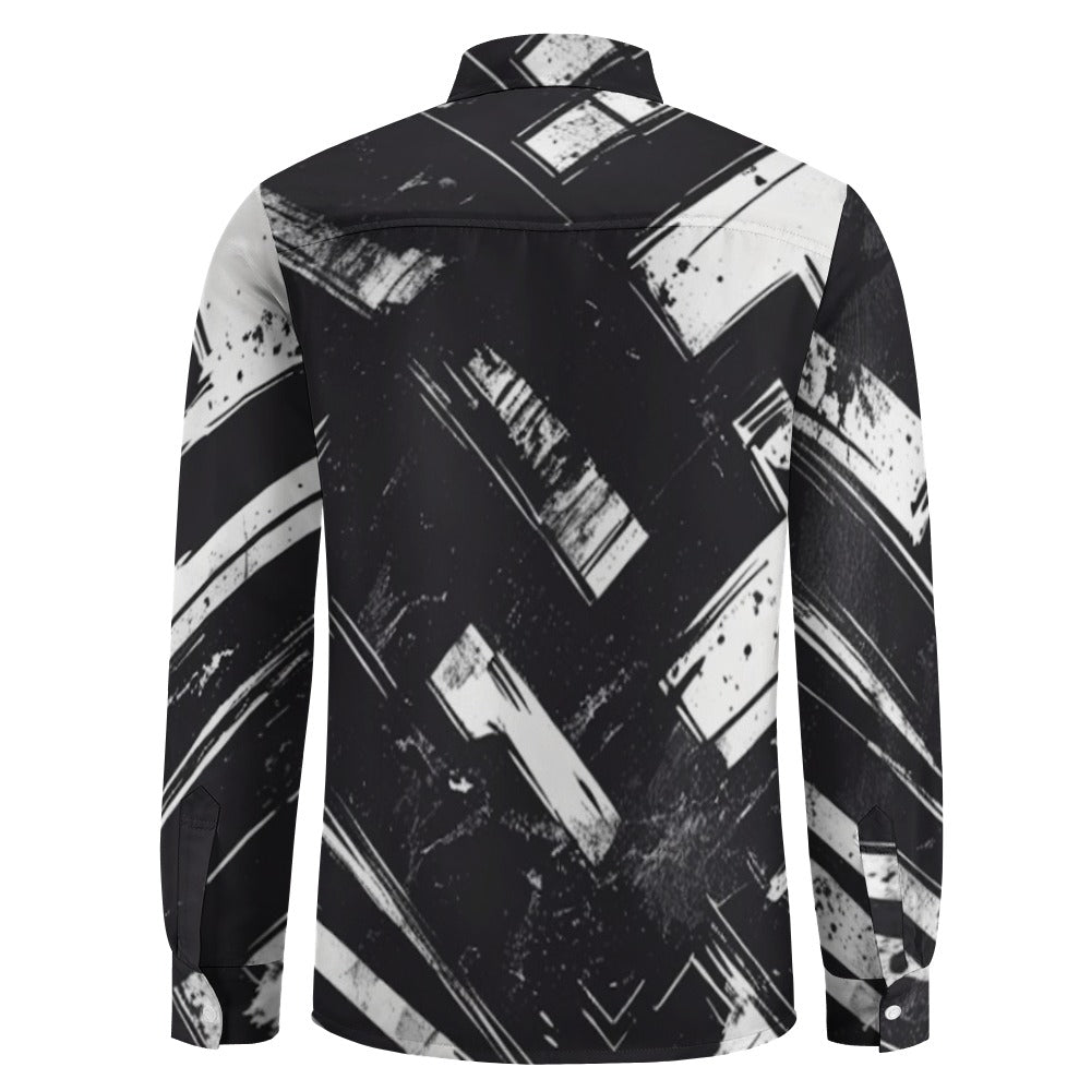 Pure Grunge Casual One Pocket Long Sleeve Shirt