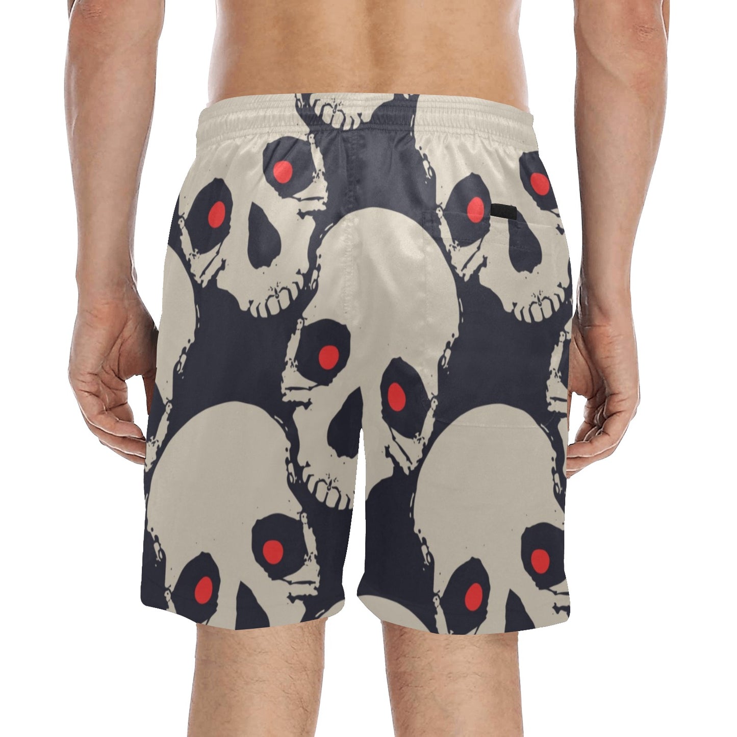Red Eyed Skulls Beach Shorts