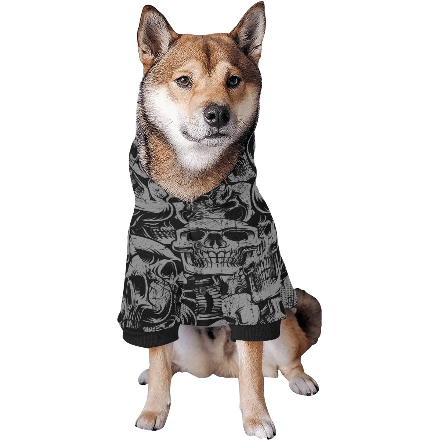 Silver Skulls Dog Hoodie