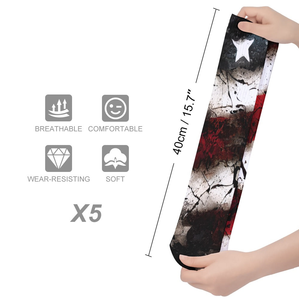 Grunge USA Colors Breathable Stockings (5 Pack)