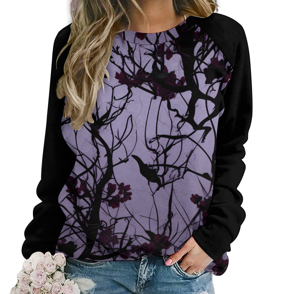 Midnight Gothic Raglan Round Neck Sweater