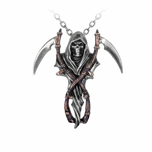 The Grim Reaper Double Scythe Pendant