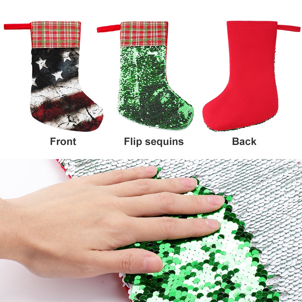 Grunge Red White And Blue Design Christmas Stocking