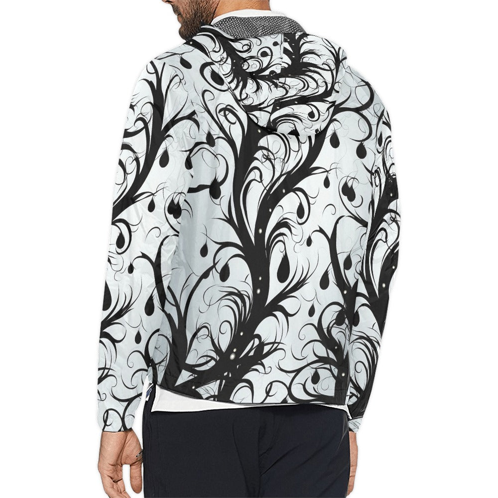 Gothic Vines Of Darkness Hooded Windbreaker