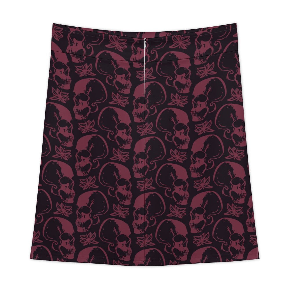 Purple Skulls Zipper Skirt