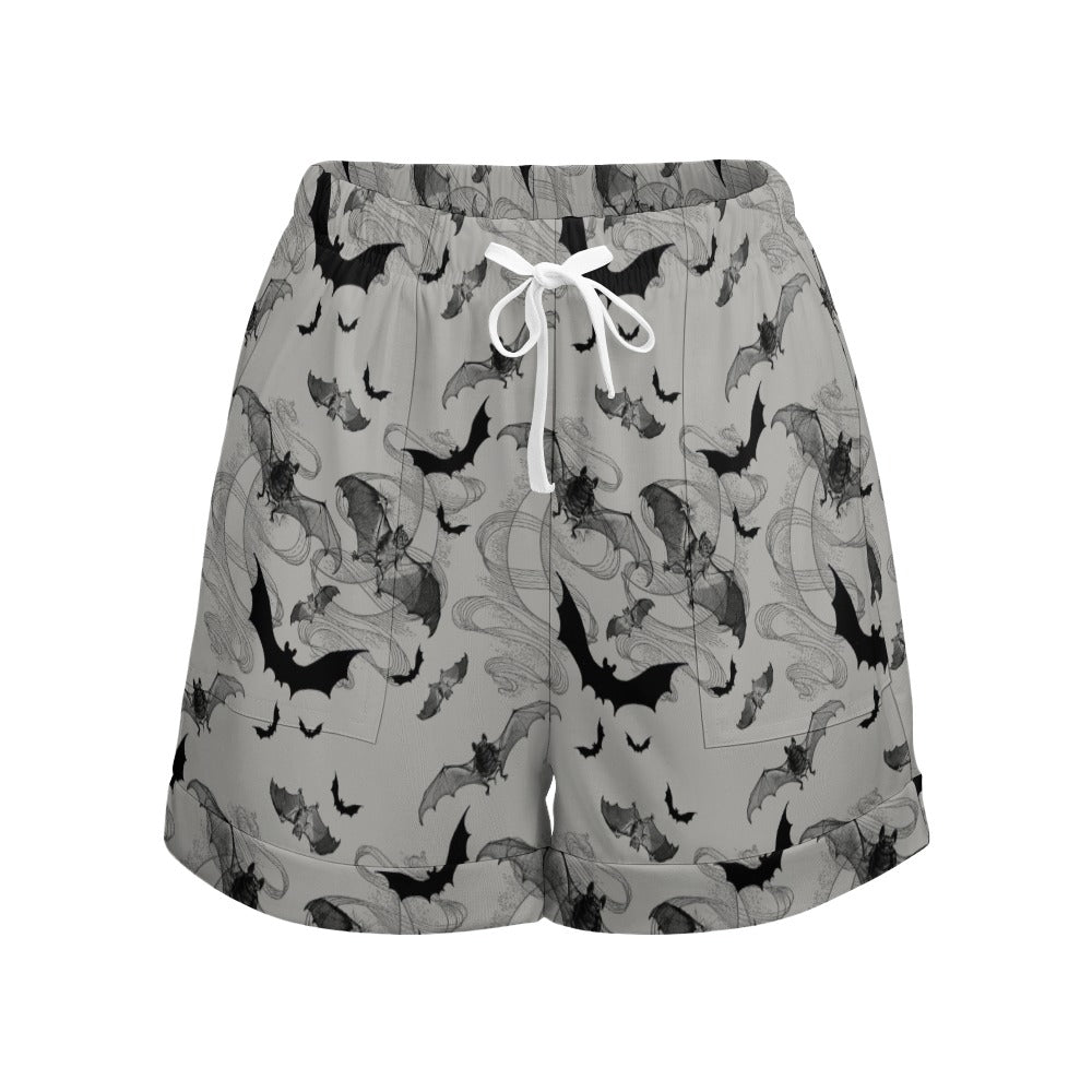 Smokey Bats High Waist Loose Elastic Waist Shorts