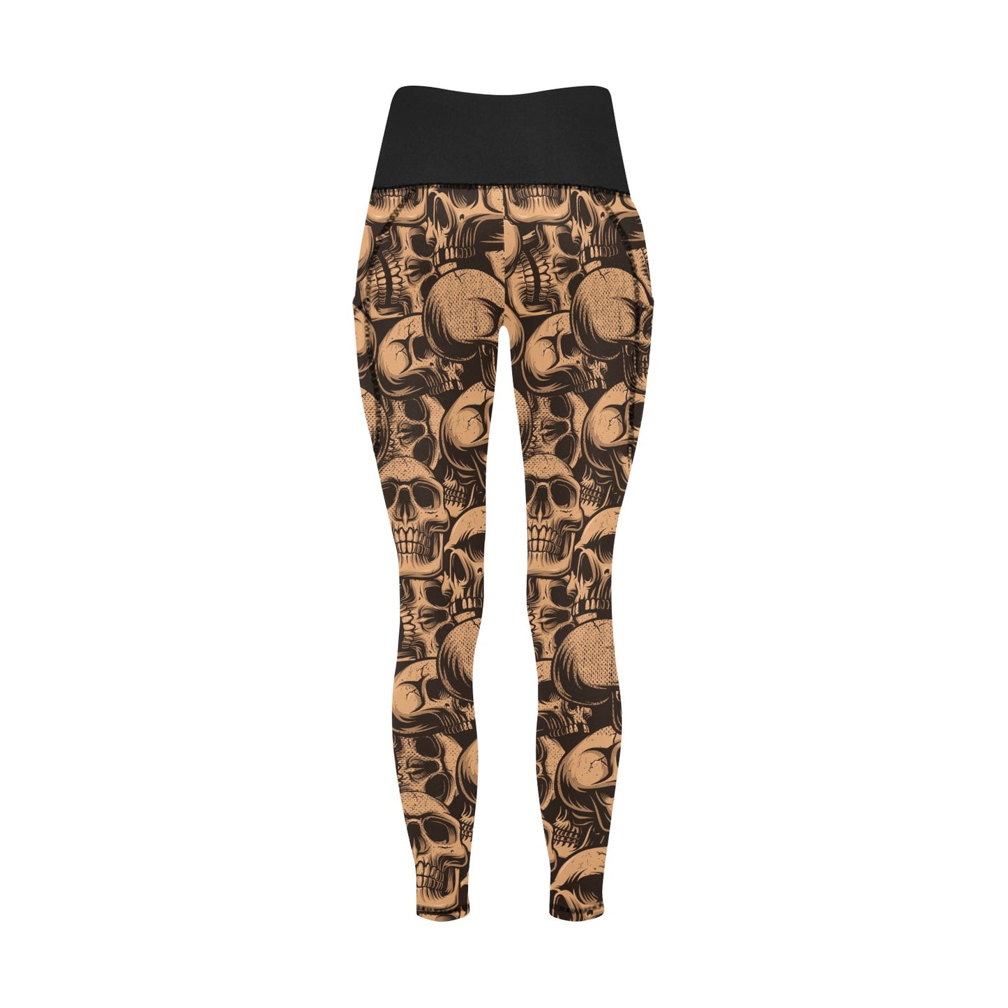 Bronze Skull Leggings with Pockets