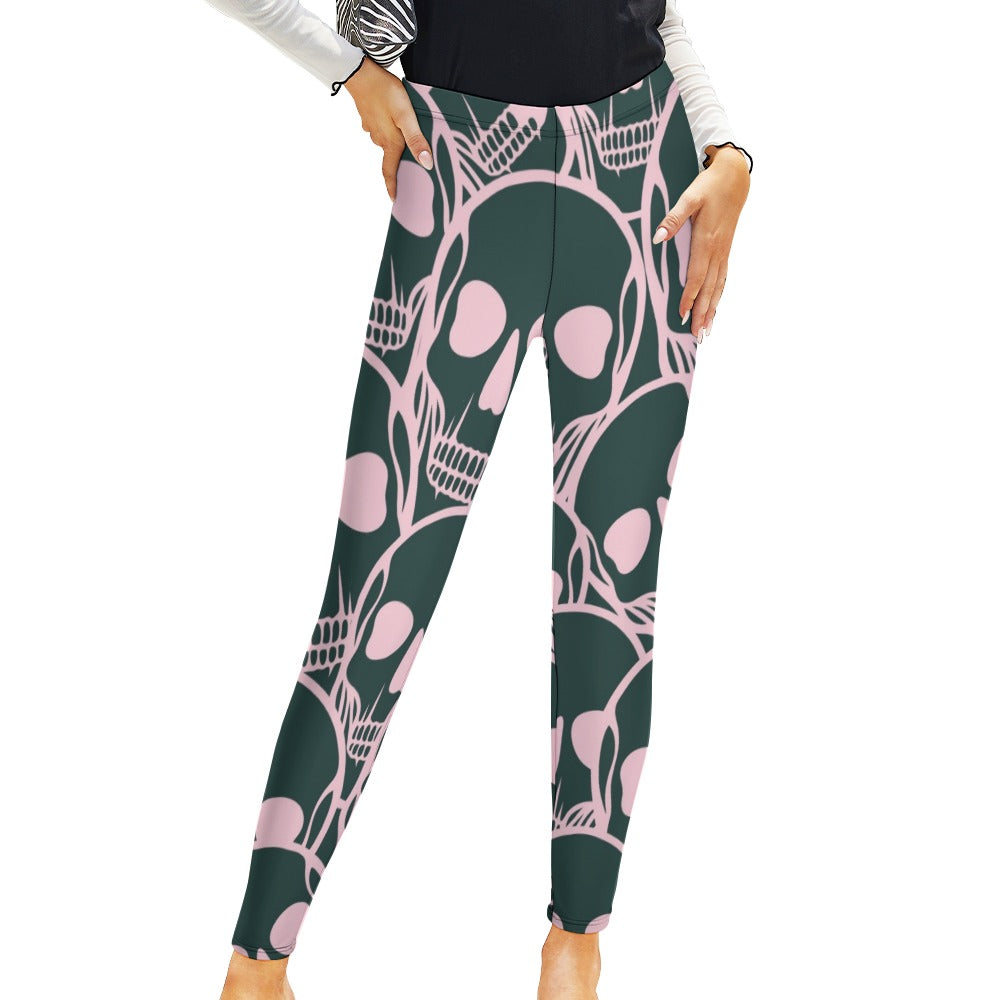 Pink Skulls Leggings