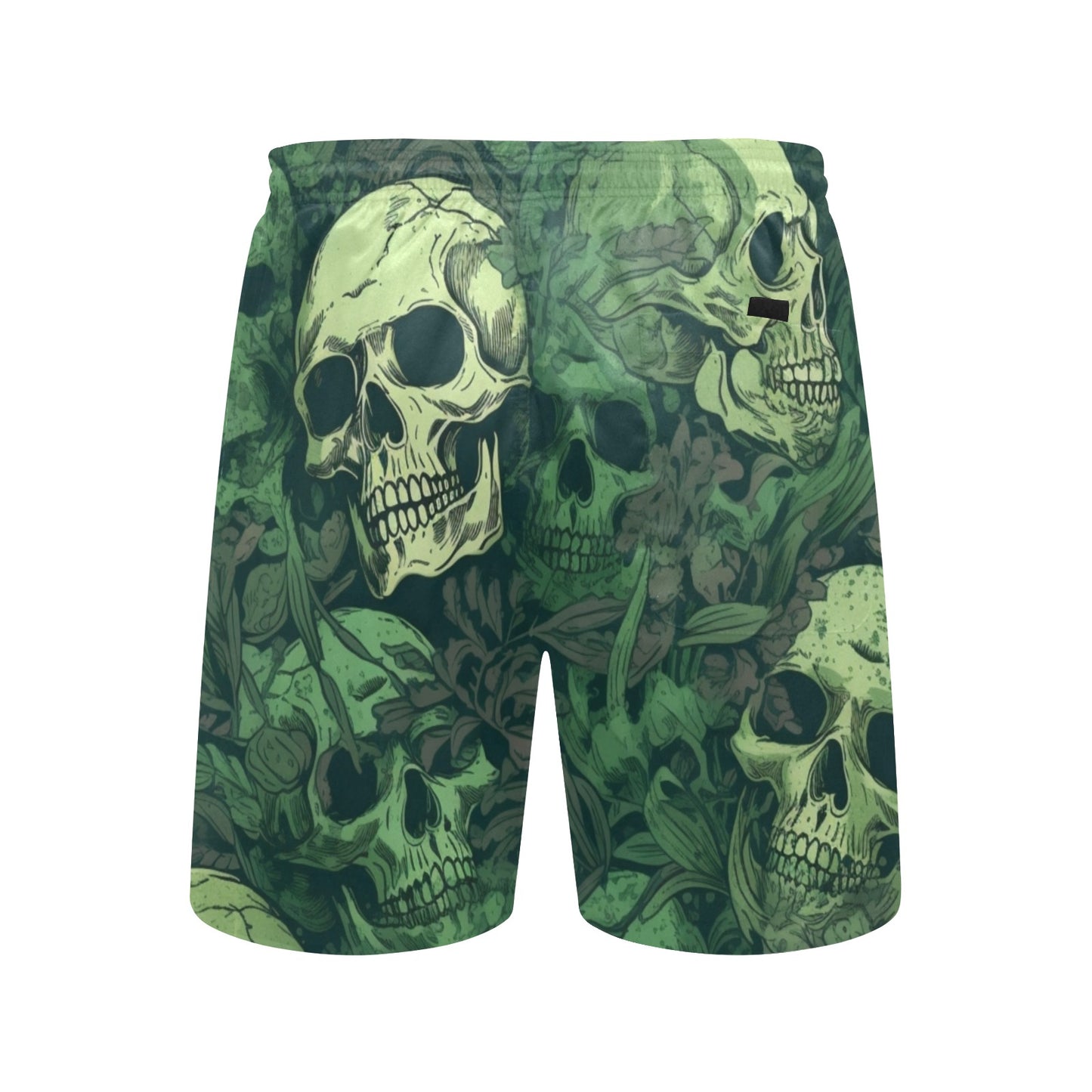 Green Skull Beach Shorts