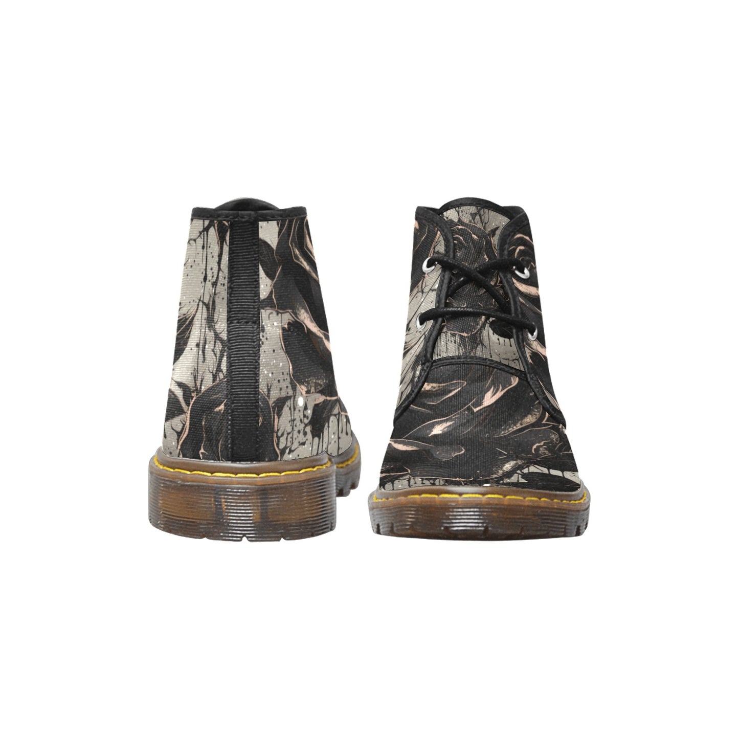 Gothic Rose Canvas Chukka Boots