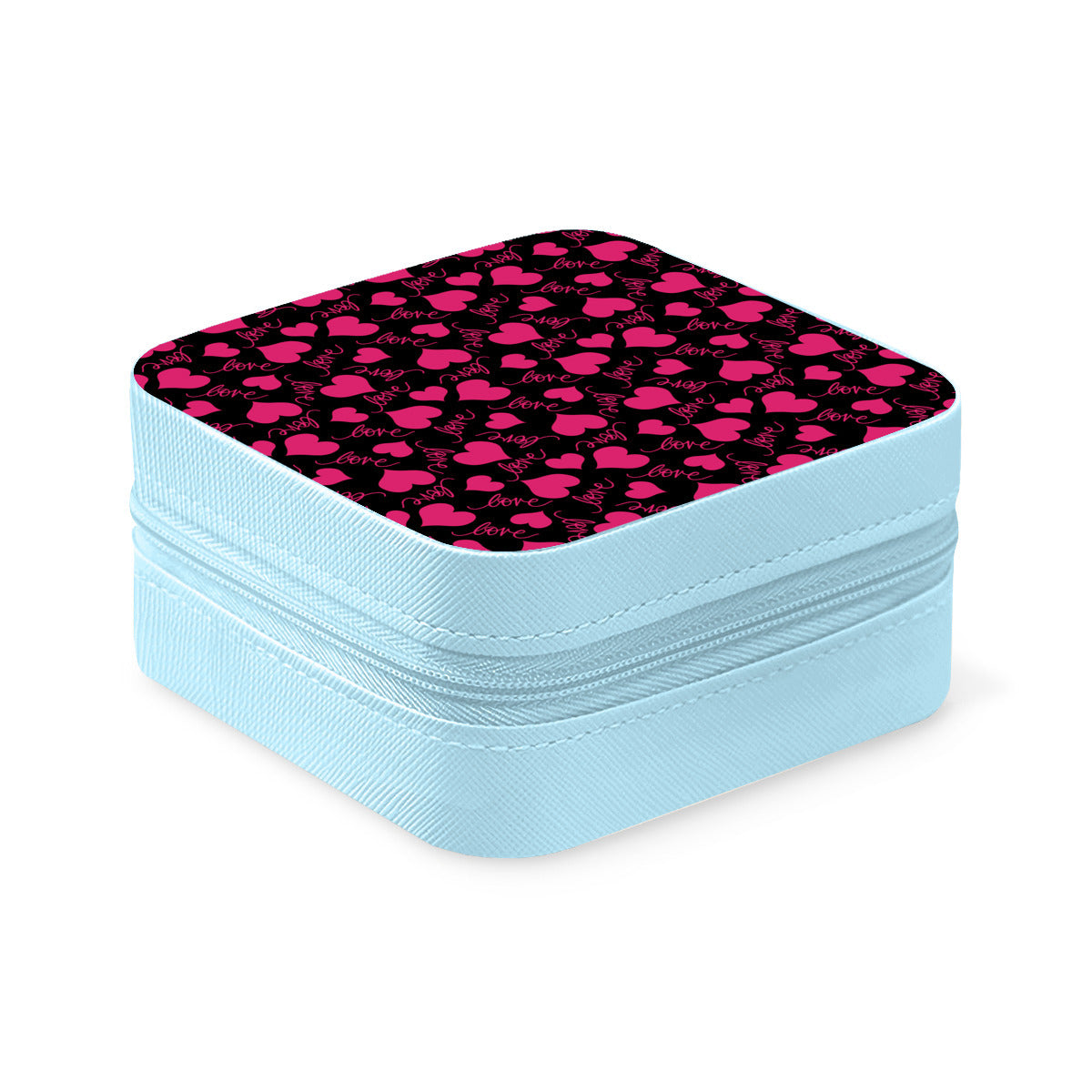 Pink Hearts Travel Jewelry Box