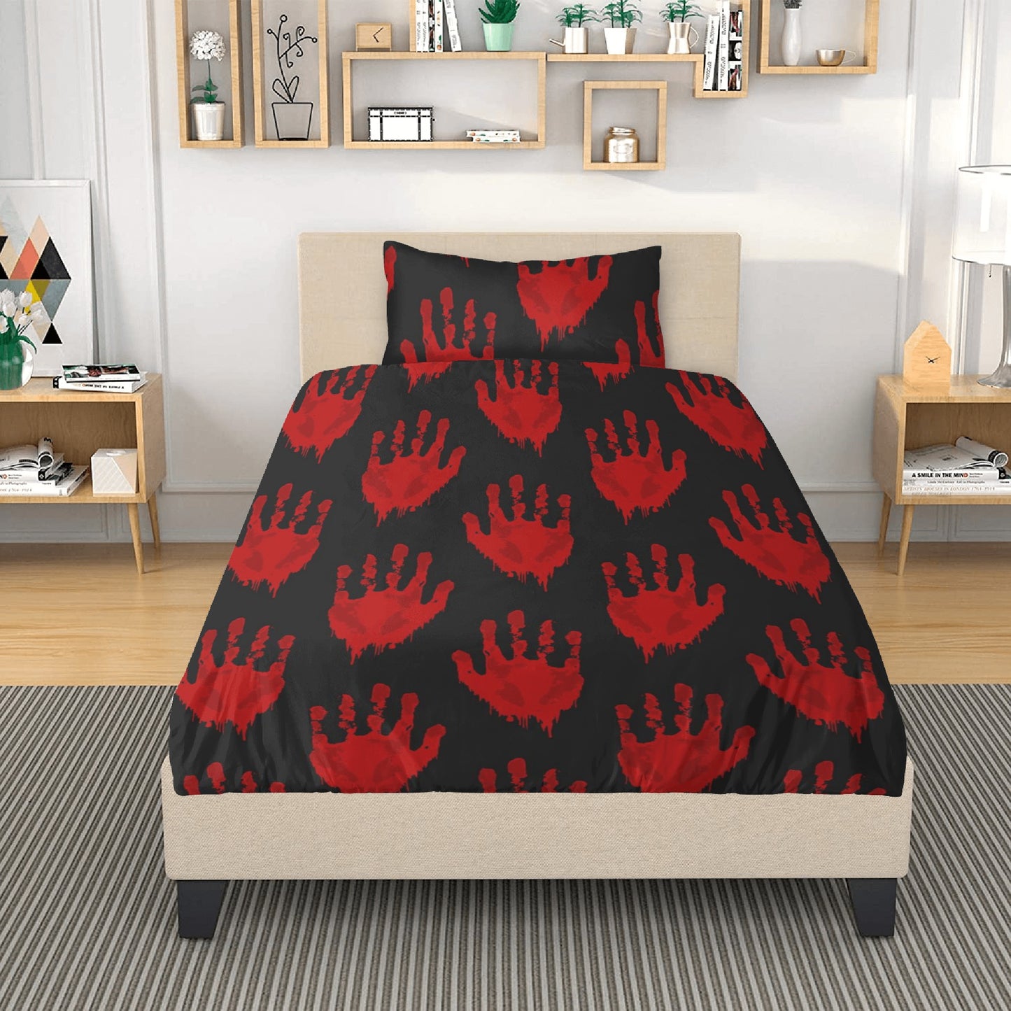 Bloody Hand Prints 3 Pcs Beddings
