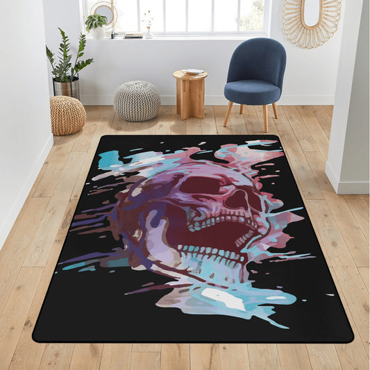 Painted Skull Living Room Rug