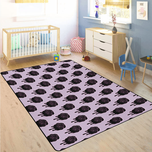 Dripping Black Rose Living Room Rug