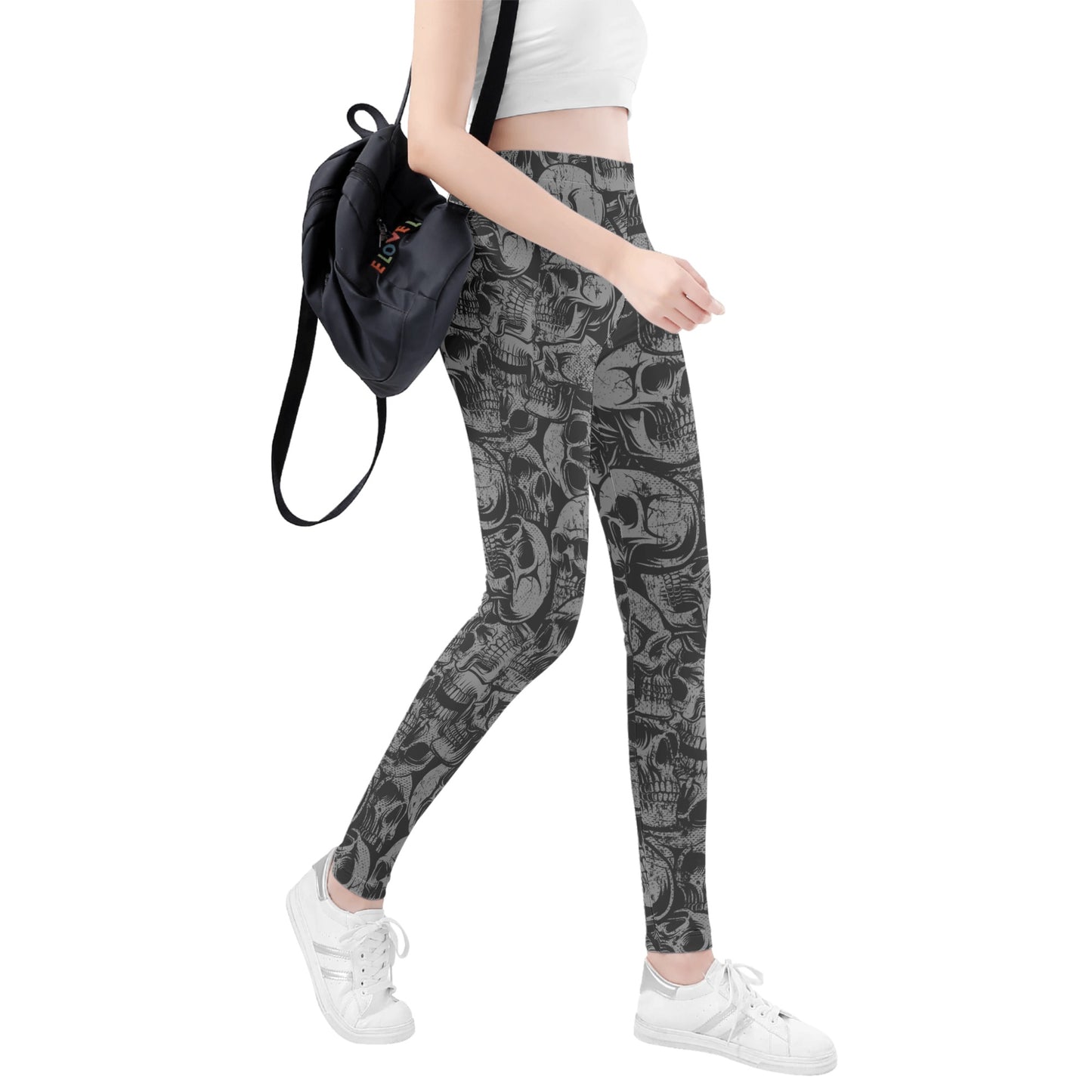 Silver Skull Heads Leggings
