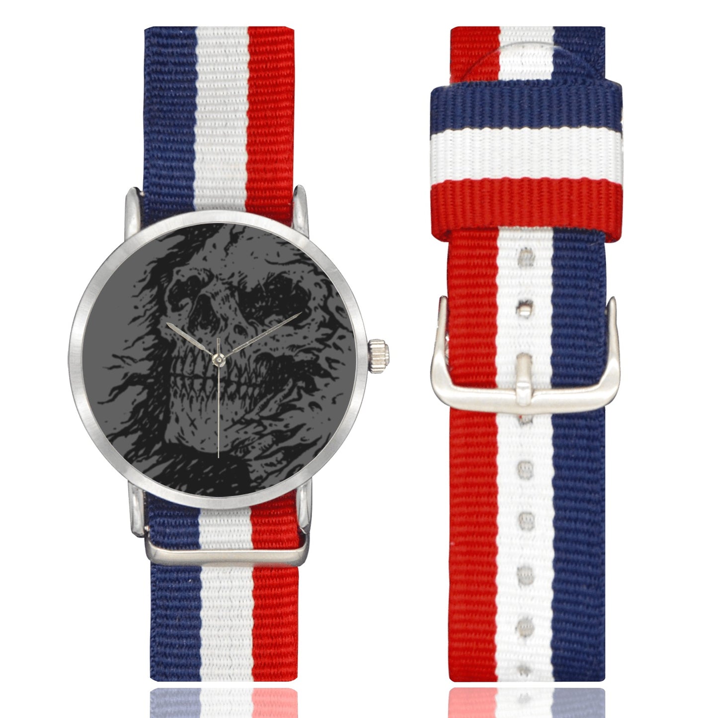 Grim Reaper Face Nylon Strap Watch