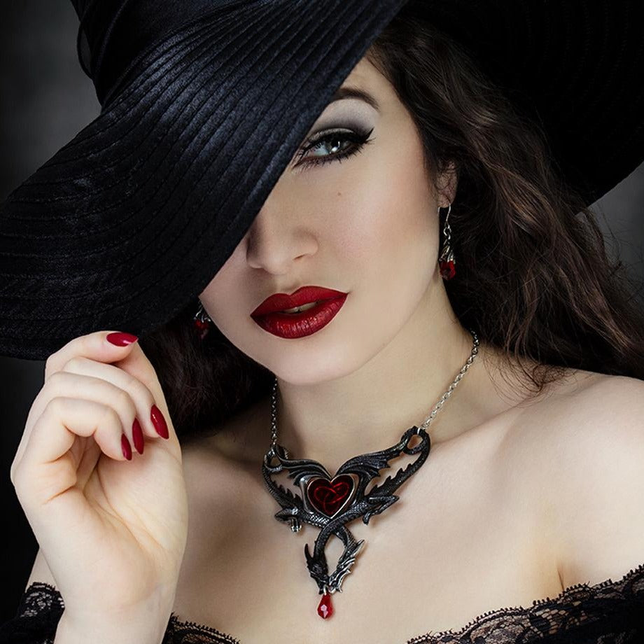 Attractions Of Opposite Dragon Necklace on a women