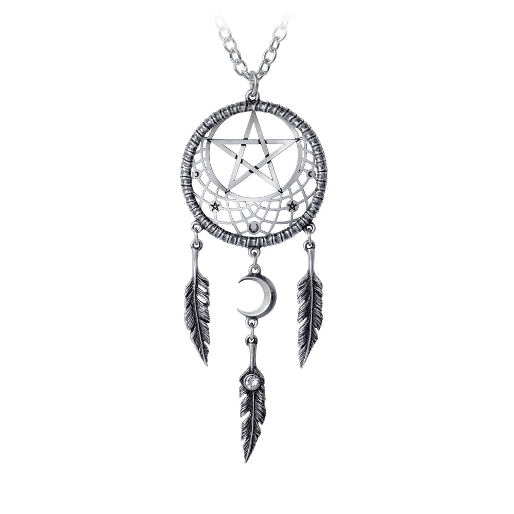 Crescent Moon Dream Catcher Pendant