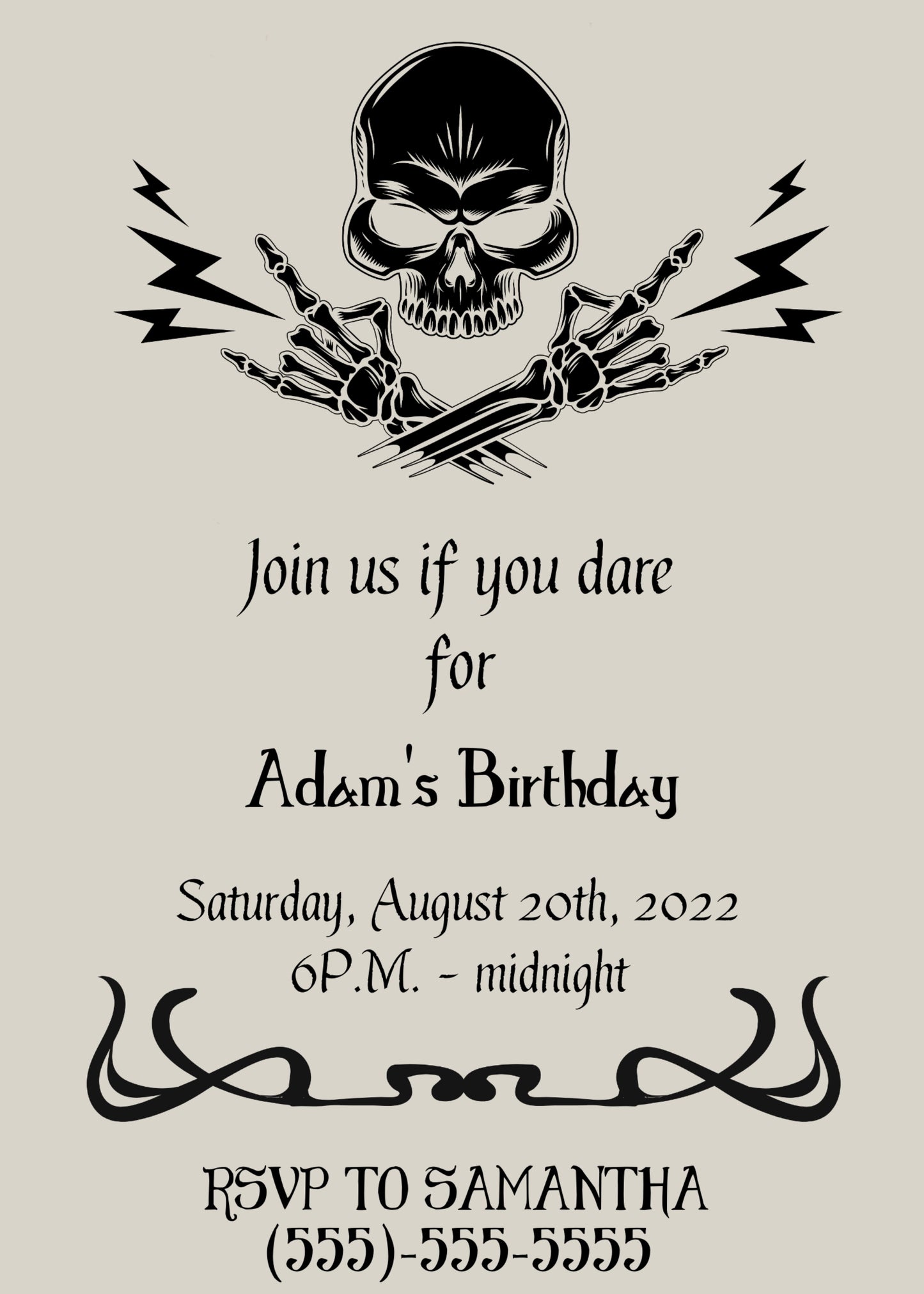 Editable Join Us If You Dare Printable Digital Invitation | 5X7